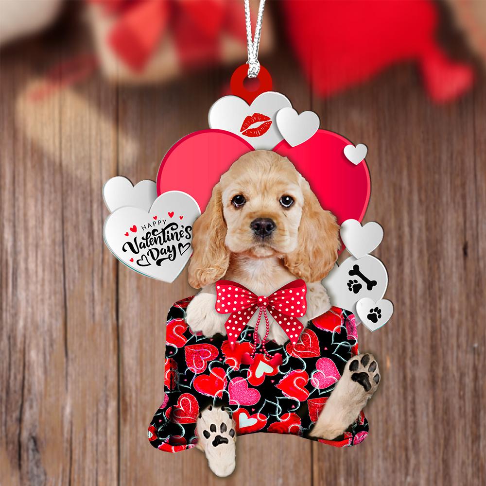 Cocker Spaniel Valentine's Day Sleeping Bag-Two Sides Ornament