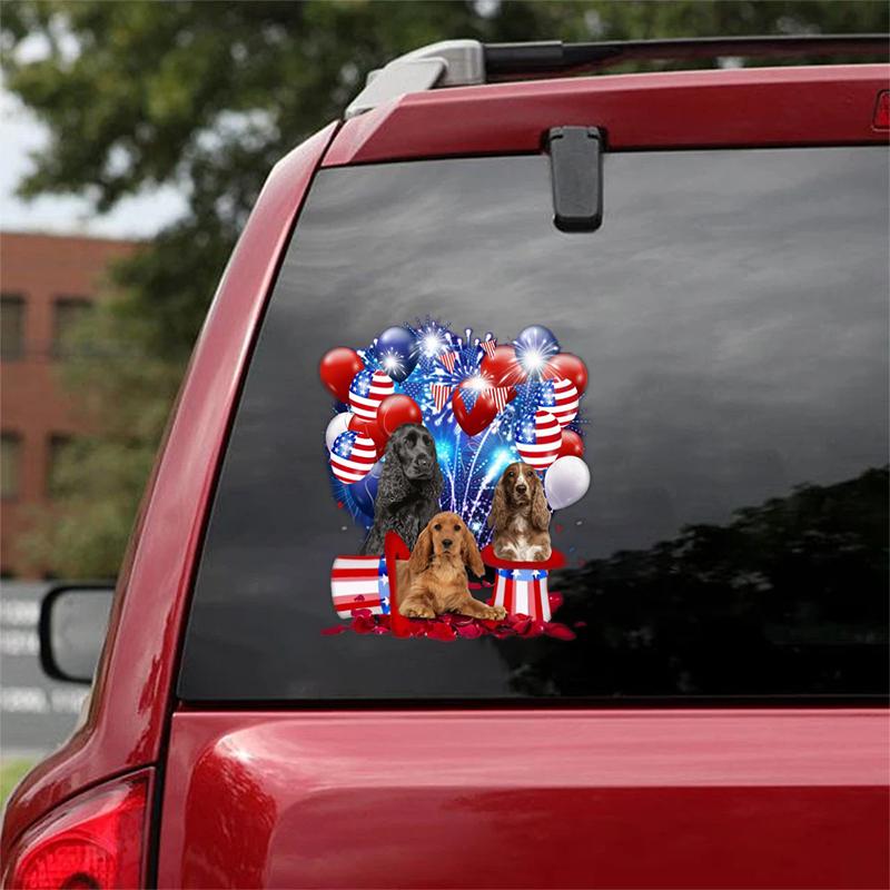 Cocker Spaniel - Fireworks Celebration Car Sticker