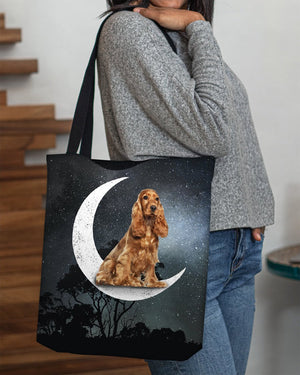 Cocker Spaniel (2)-Sit On The Moon-Cloth Tote Bag