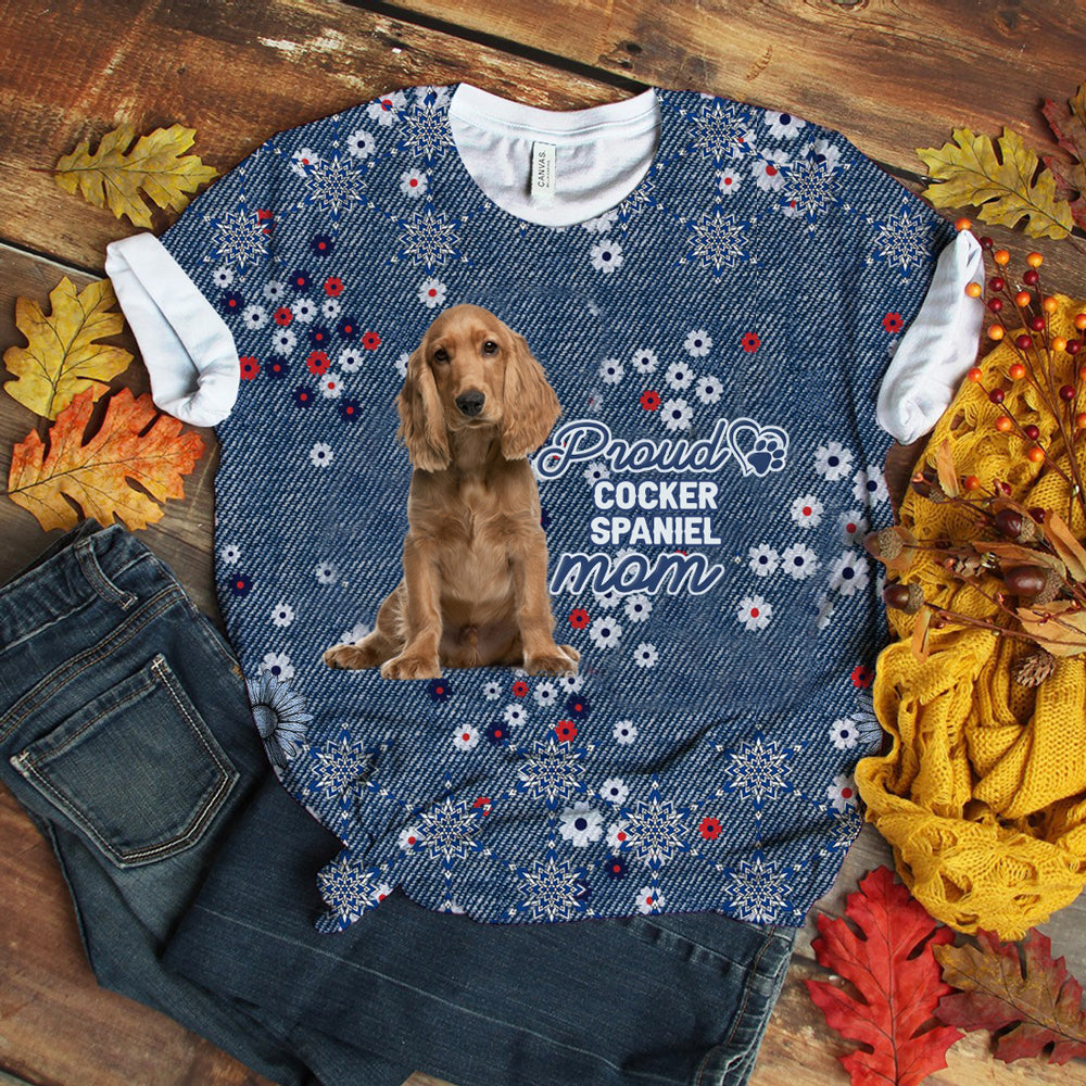 Cocker Spaniel (2) Pround Mom T-shirt