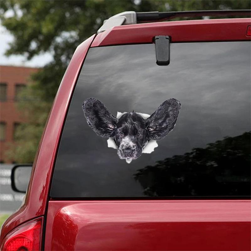 Cute Cocker Spaniel CRACK CAR STICKER