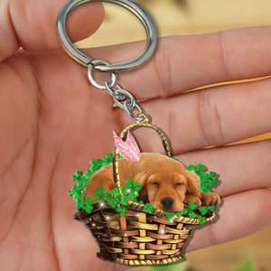 Cocker Spaniels-Sleeping Lucky Fairy Flat Acrylic Keychain