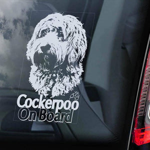 Cockerpoo on Board-Car Window Sticker-Dog Sign Decal