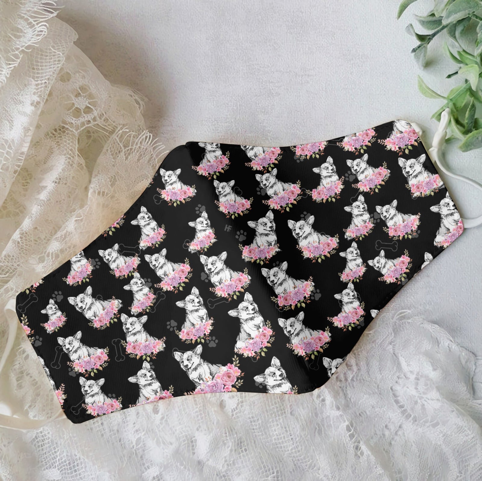 Premium Corgi Pink Floral EZ09 0807 Face Mask