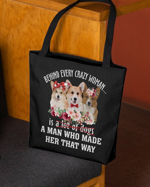 Corgi-Crazy Woman Cloth Tote Bag