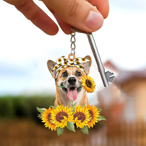 Corgi-Dog Mom Keychain