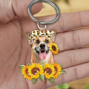 Corgi-Dog Mom Keychain