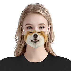 Corgi Face 02 EZ03 1504 Face Mask