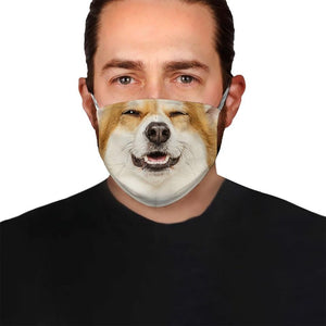 Corgi Face 02 EZ03 1504 Face Mask