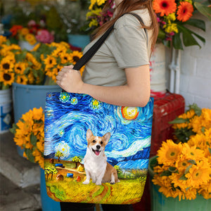 Corgi-Oil Painting-Cloth Tote Bag