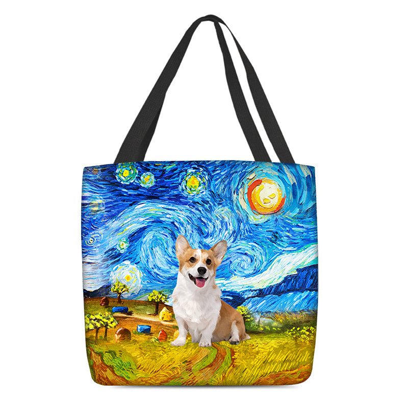 Corgi-Oil Painting-Cloth Tote Bag
