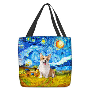 Corgi-Oil Painting-Cloth Tote Bag