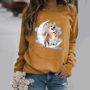 Corgi -Sit On The Moon- Premium Sweatshirt