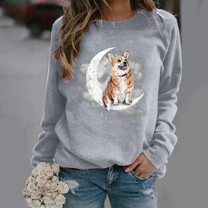 Corgi -Sit On The Moon- Premium Sweatshirt