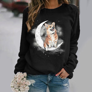 Corgi -Sit On The Moon- Premium Sweatshirt