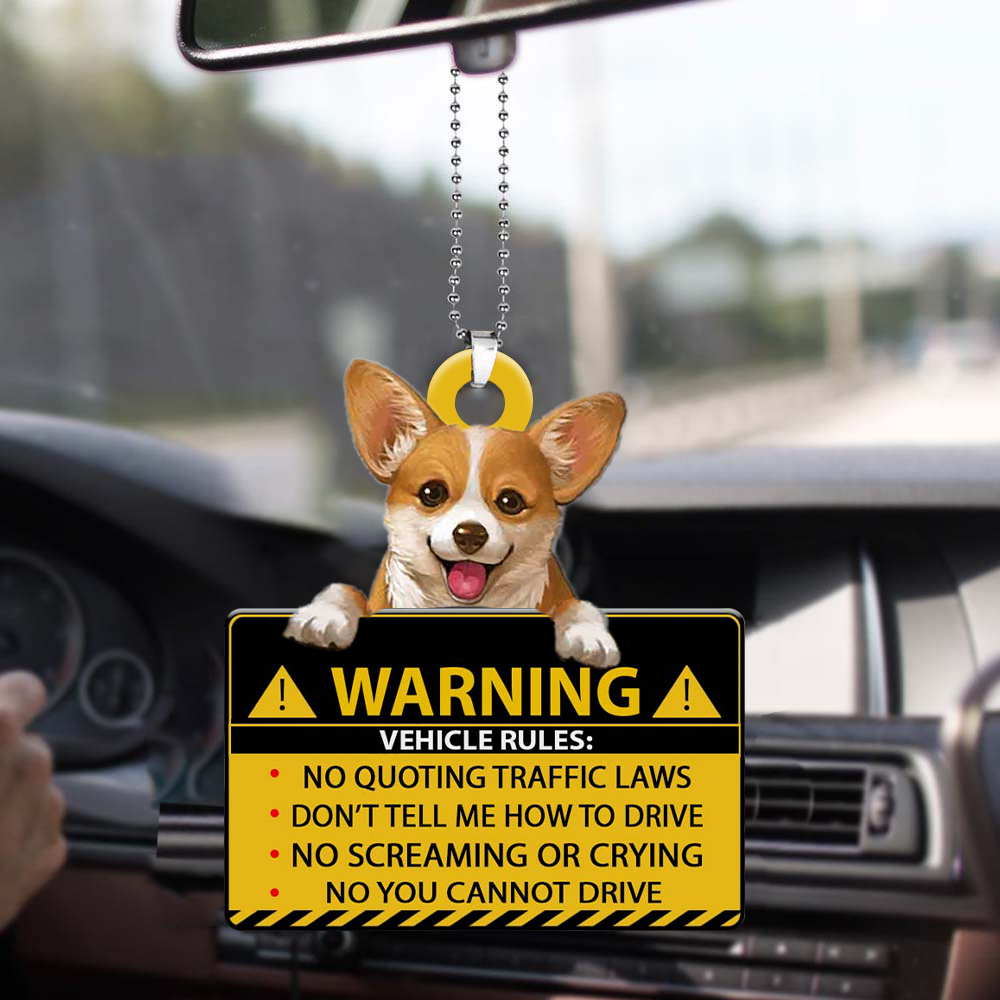 Corgi-Vehicle Rules Two Side Ornament