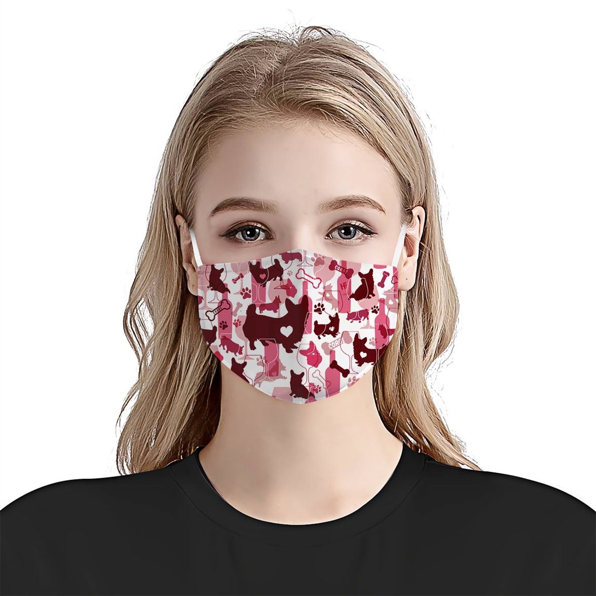 Corgi &amp; Wine Pattern EZ07 2707 Face Mask