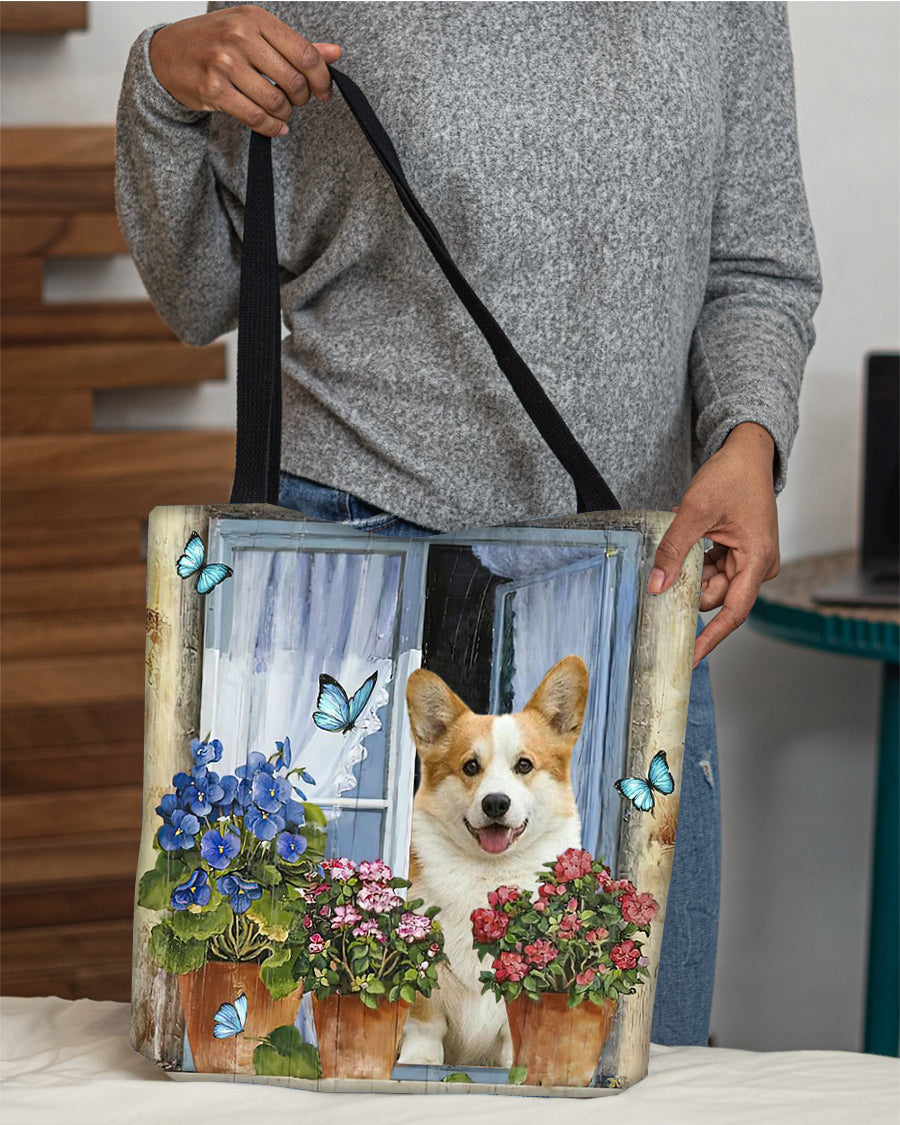 Corgi 3 Today I Choose Joy-Cloth Tote Bag