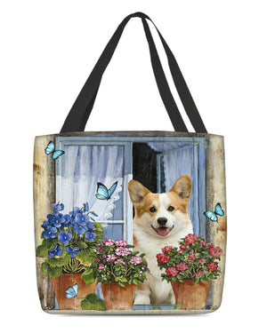 Corgi 3 Today I Choose Joy-Cloth Tote Bag