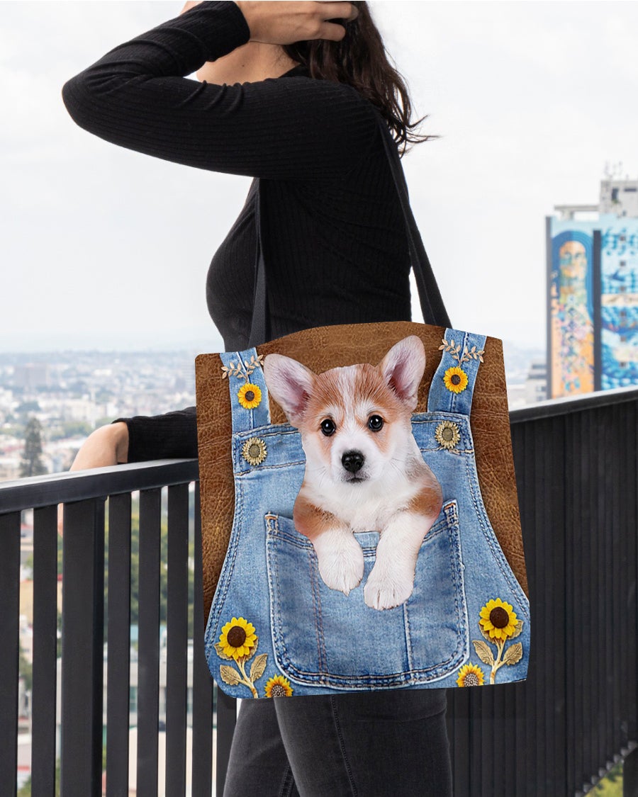 Corgi And Sunflower-Cloth Tote Bag