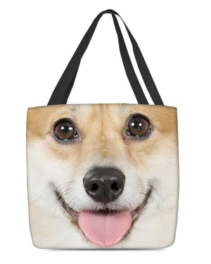 Corgi Face-Cloth Tote Bag