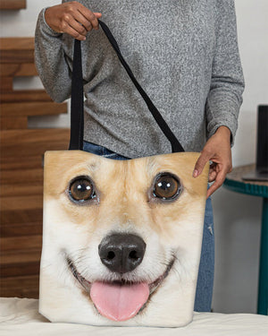 Corgi Face-Cloth Tote Bag