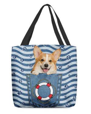 Corgi On Board-Cloth Tote Bag