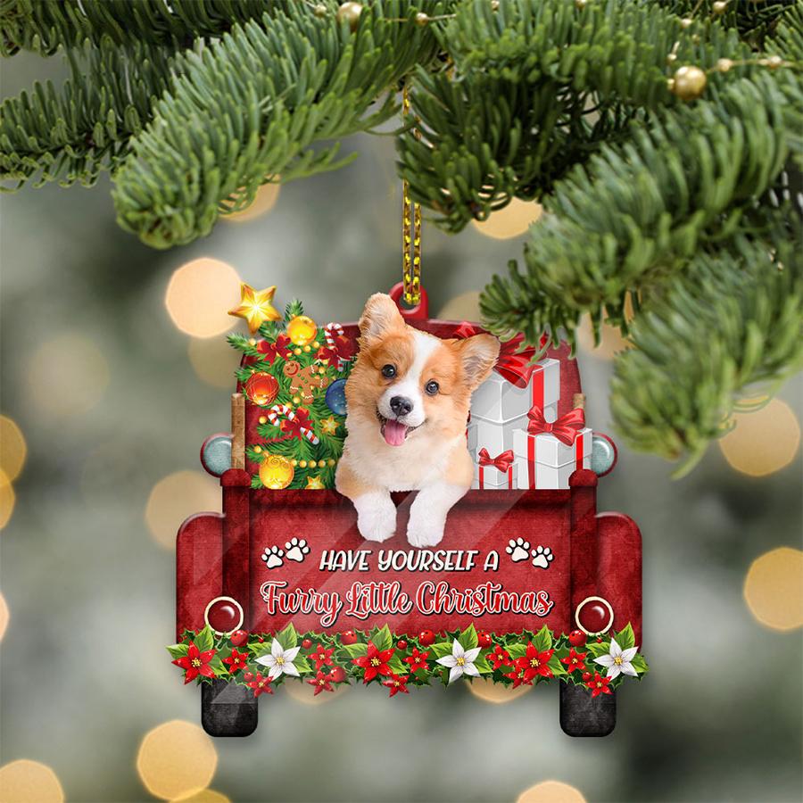 Corgi Sit On A Truck-Two Sided Ornament