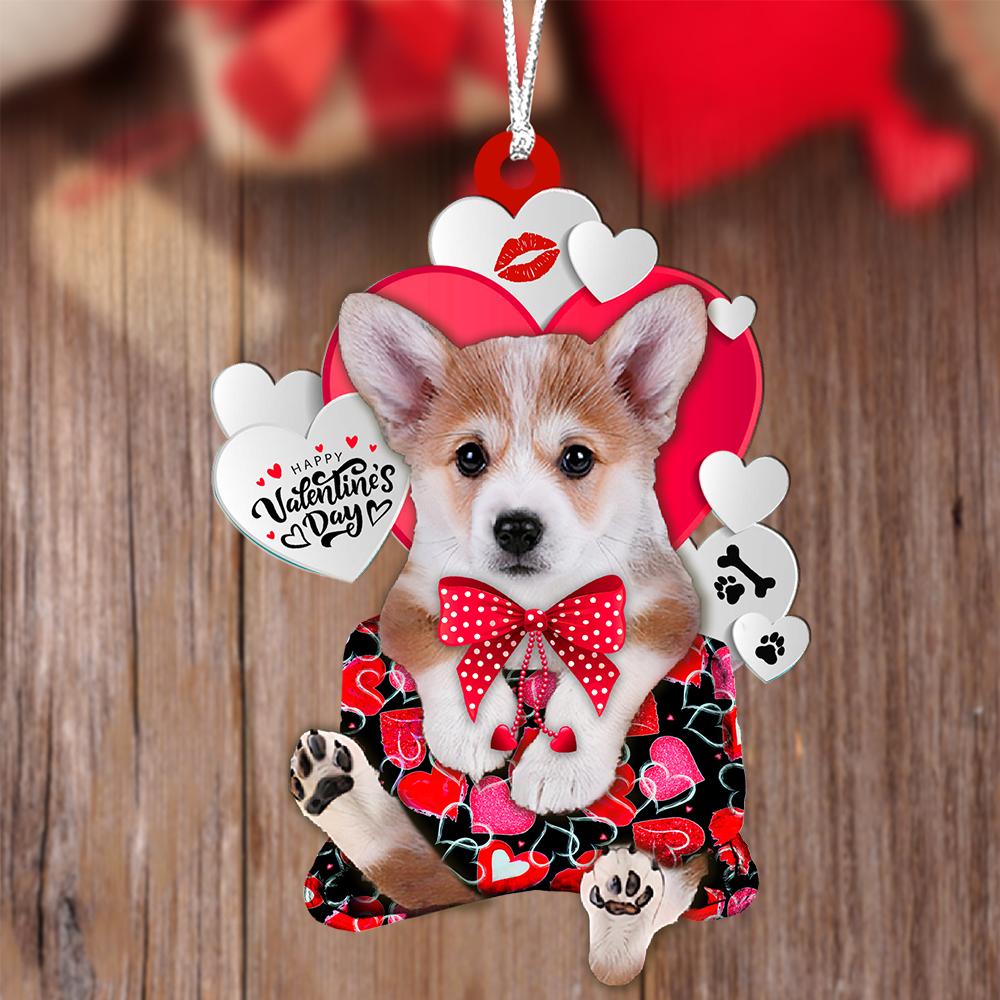 Corgi Valentine's Day Sleeping Bag-Two Sides Ornament