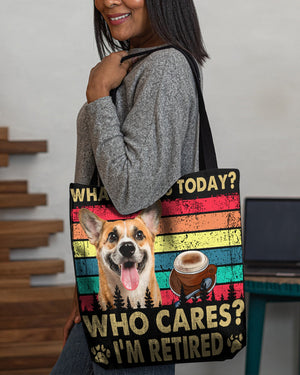 Corgi Who Cares-Cloth Tote Bag