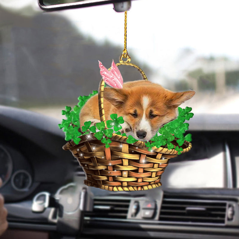 Corgi (2)-Sleeping Lucky Fairy-Two Sided Ornament