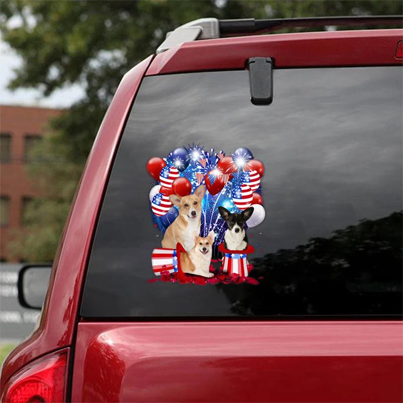 Corgi - Fireworks Celebration Car Sticker