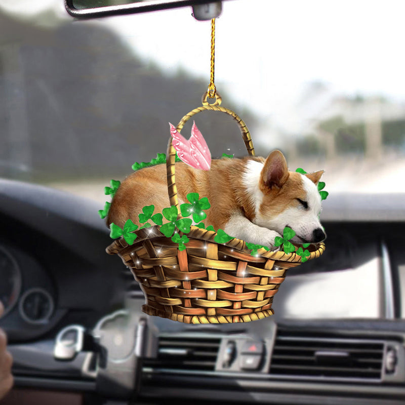 Corgi-Sleeping Lucky Fairy-Two Sided Ornament