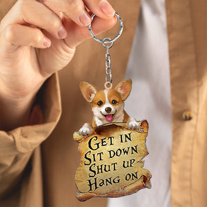 Corgi get in Corgi love Keychain