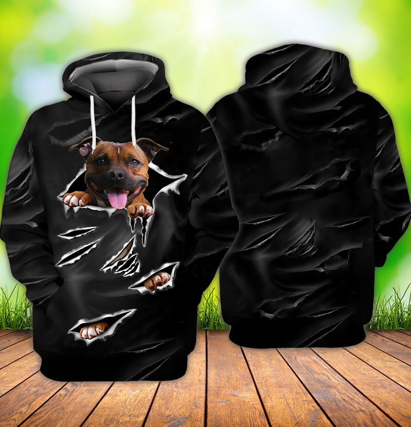 Cracks Staffordshire Bull Terrier Hoodie