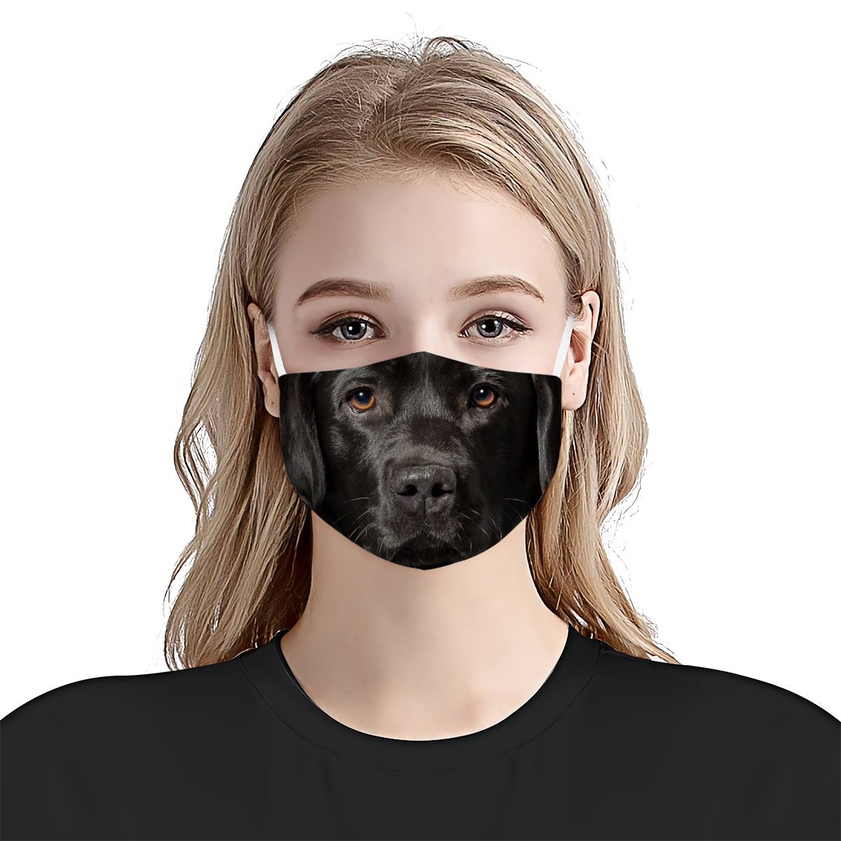 Cute Black Lab Dog EZ08 1504 Face Mask