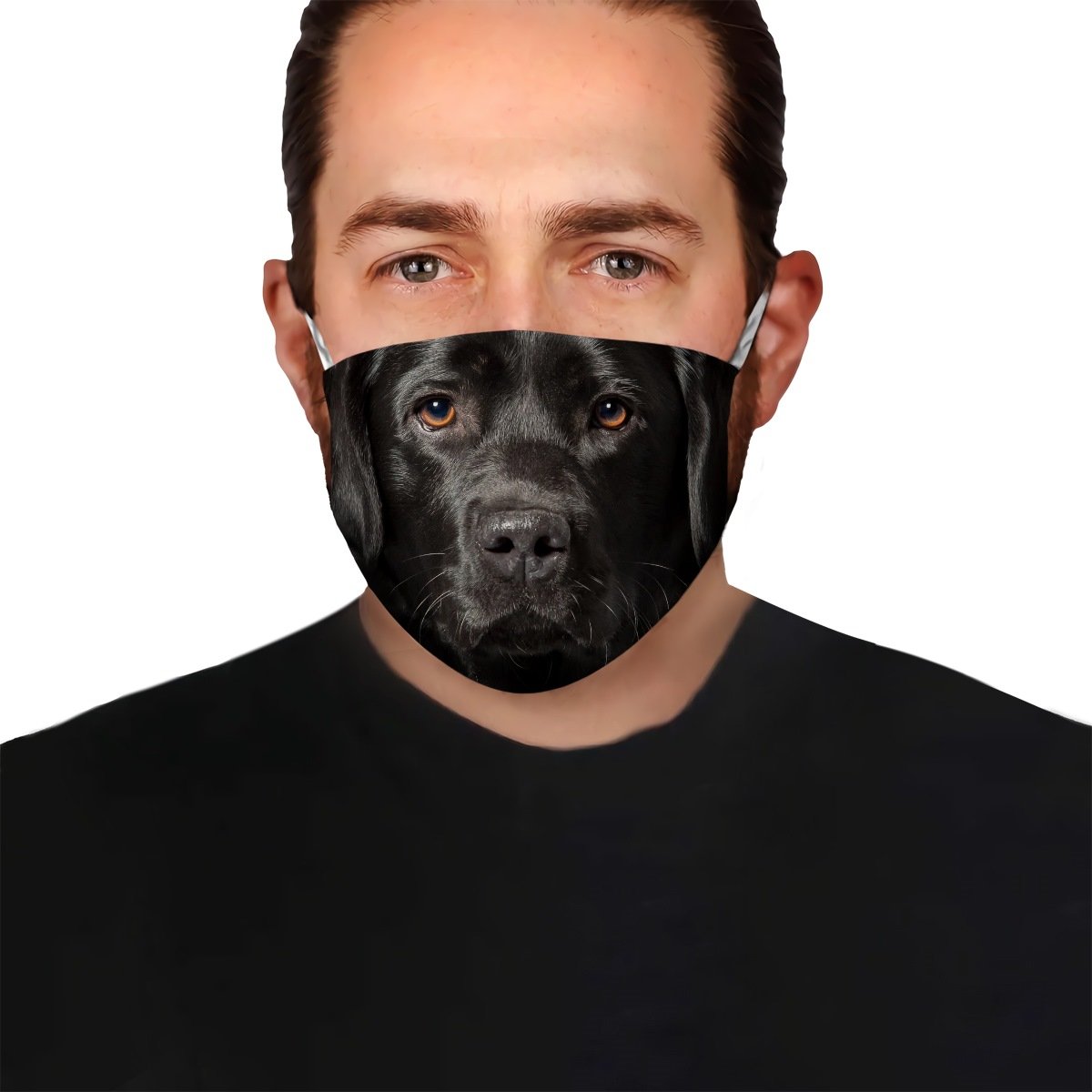 Cute Black Lab Dog EZ08 1504 Face Mask