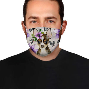 Cute Chihuahua Flower EZ07 1504 Face Mask