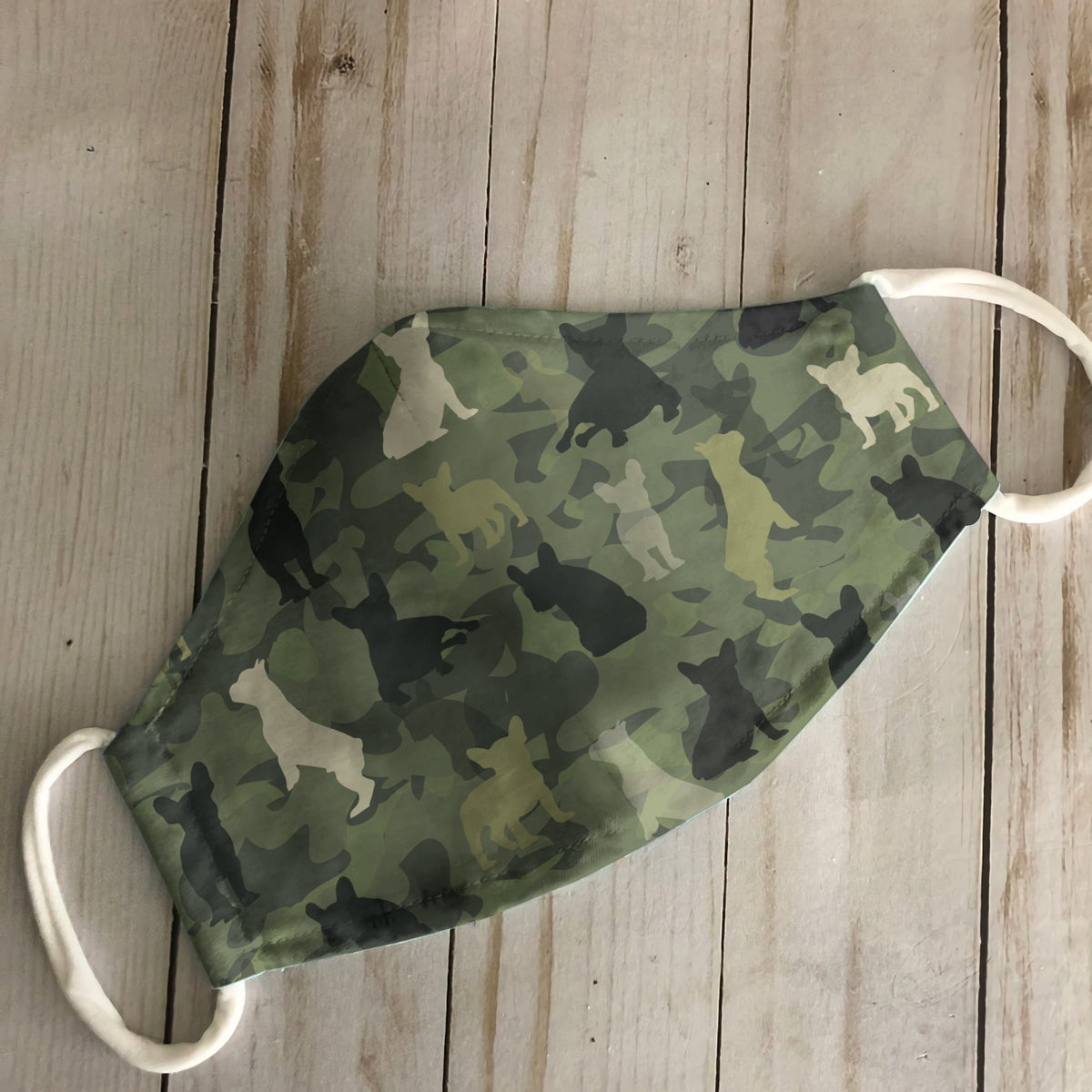 Cute French Bulldog Camo 2 1304 EZ07 Face Mask