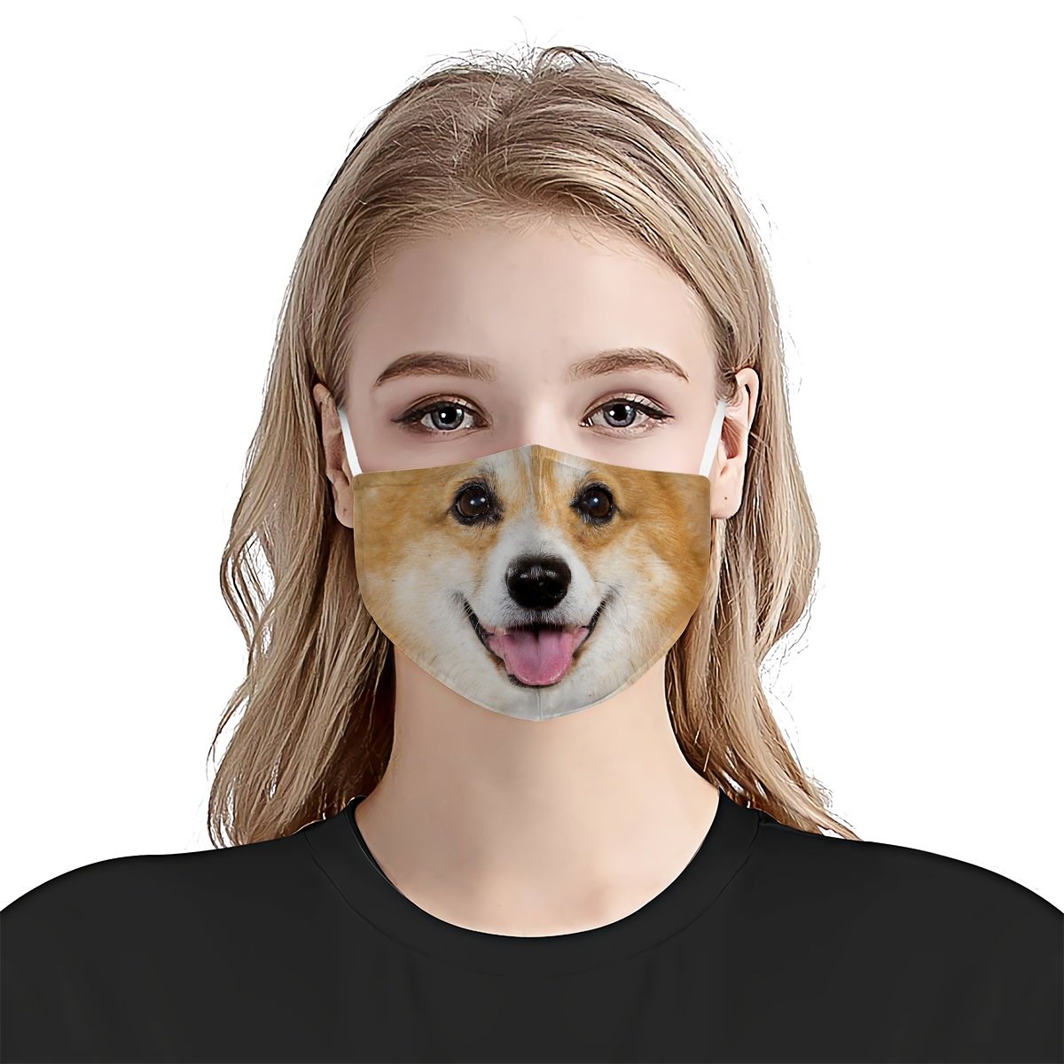 Cute Corgi Dog EZ08 1504 Face Mask