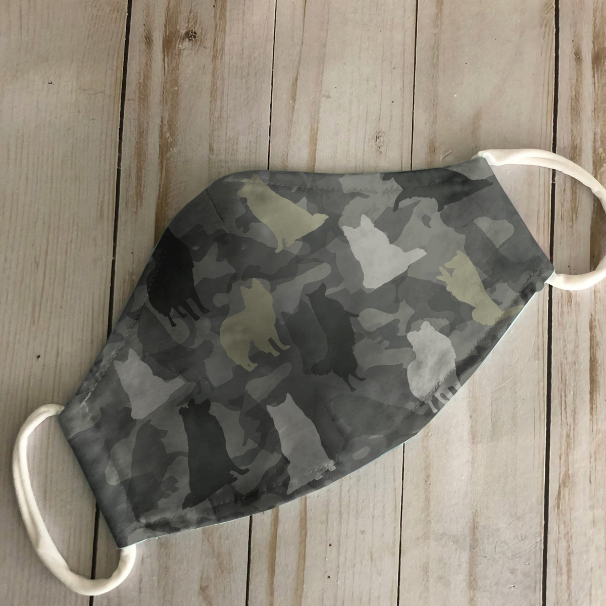 Cute Shetland Sheepdog Camo EZ07 1604 Face Mask