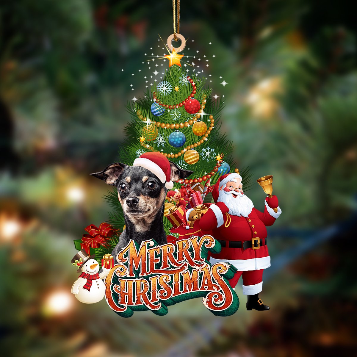 DOBERMANN-Christmas Tree&Dog Hanging Ornament