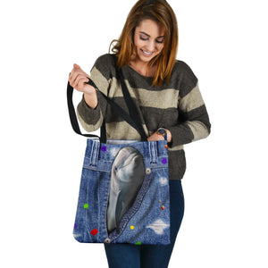 DOLPHIN-The Rainbow-Cloth Tote Bag