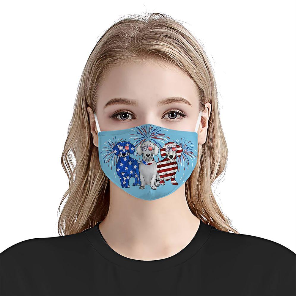 Dachshund 4th of july EZ03 1404 Face Mask