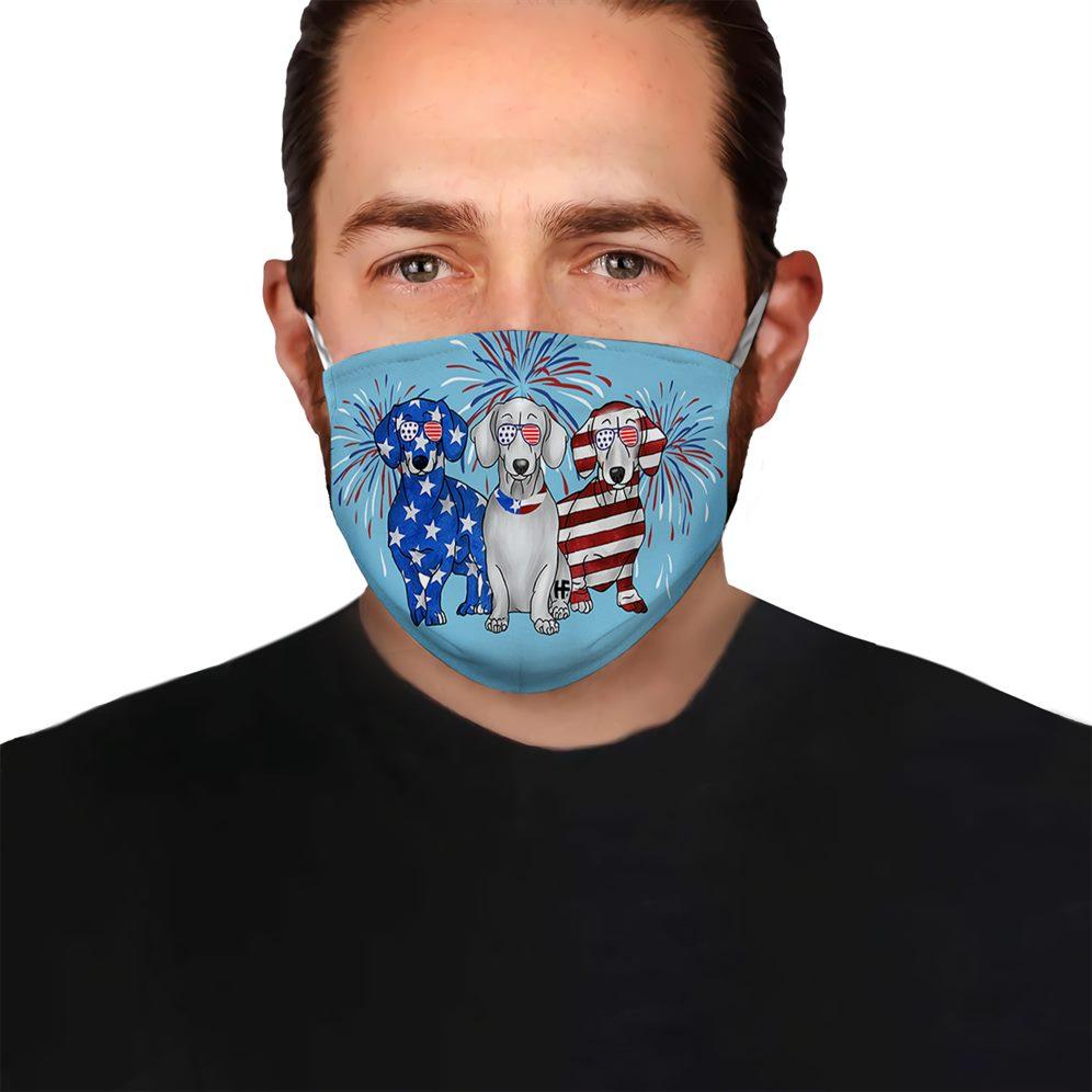 Dachshund 4th of july EZ03 1404 Face Mask