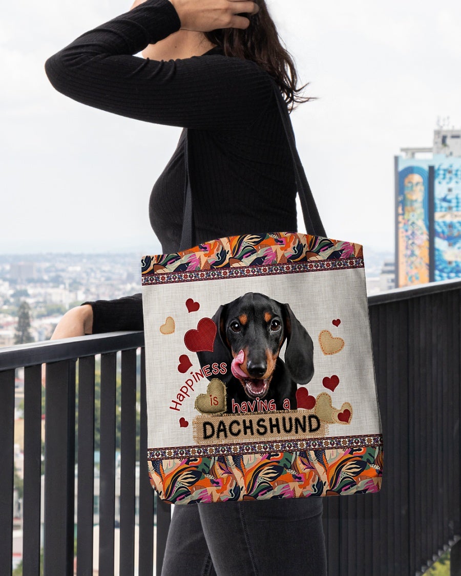 Happiness Is Having A DACHSHUND 1-Cloth Tote Bag