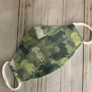 Dachshund Camo Pattern Army EZ16 0907 Face Mask