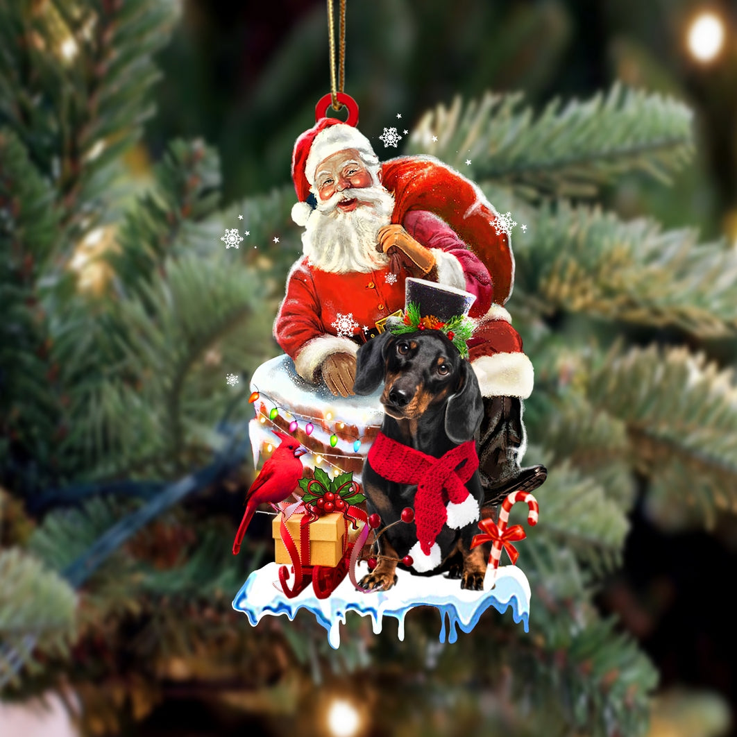 Dachshund-Christmas Chimney Two Sided Ornament