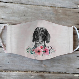 Dachshund Dog Flower EZ01 2404 Face Mask