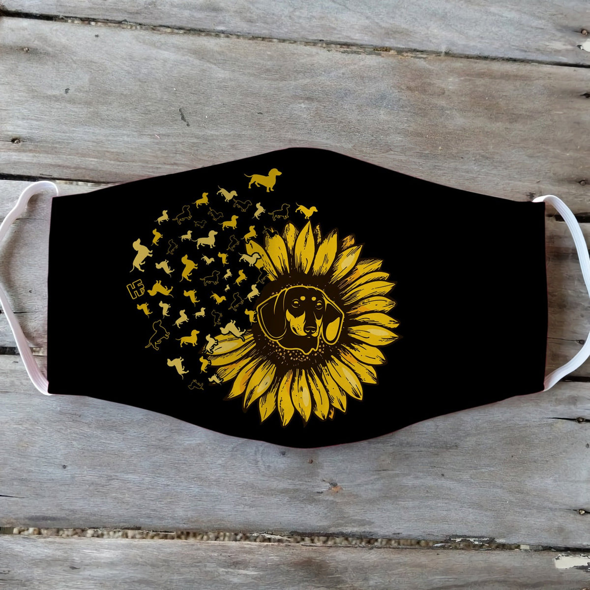 Dachshund Dog Sunflower Leaf EZ01 2404 Face Mask